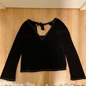 Madewell silk stitched long sleeve top